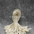 witte polyester koord kogelvorm string tag